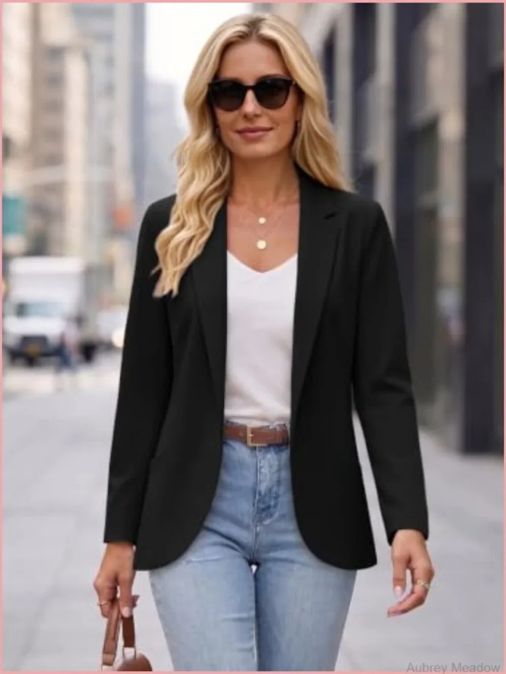 Casual Open Front Blazer Jacket - Lightweight Fully Lined Work Office Suit with